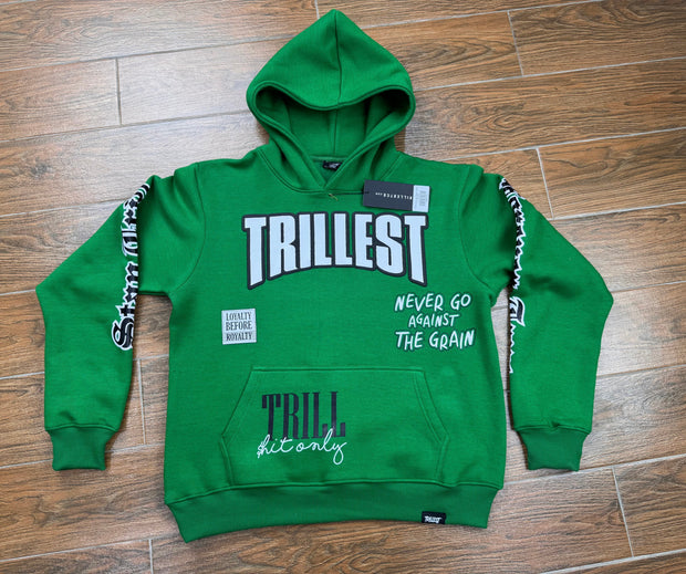 Multi Logo All Over Hoodie  - Green