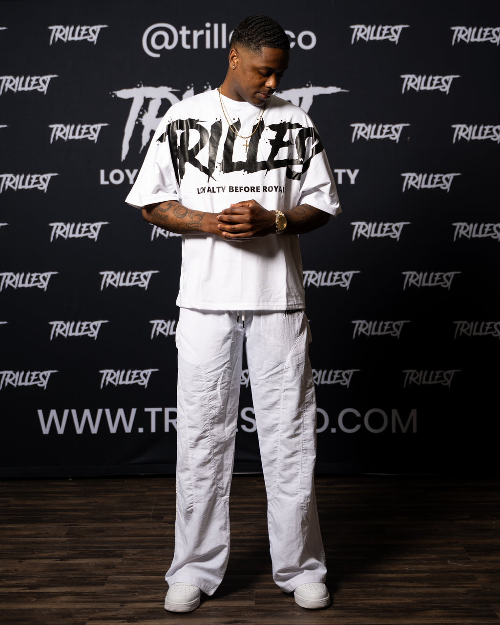 Panelwork Nylon Pants - White