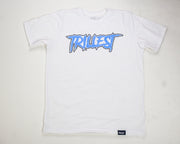 Signature Logo Outlined Tee (New & Improved) - White/Sky Blue
