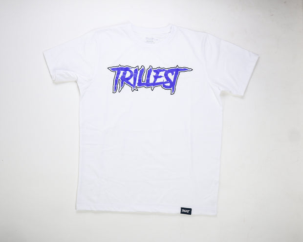 Signature Logo Outlined Tee (New & Improved)- White/Purple