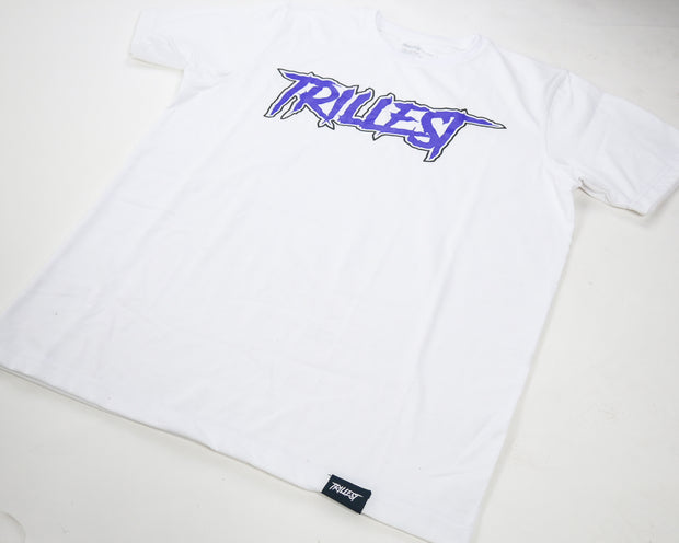 Signature Logo Outlined Tee (New & Improved)- White/Purple