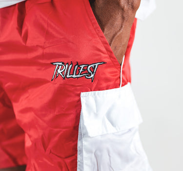 Cargo Nylon Trillest Shorts - Red/White
