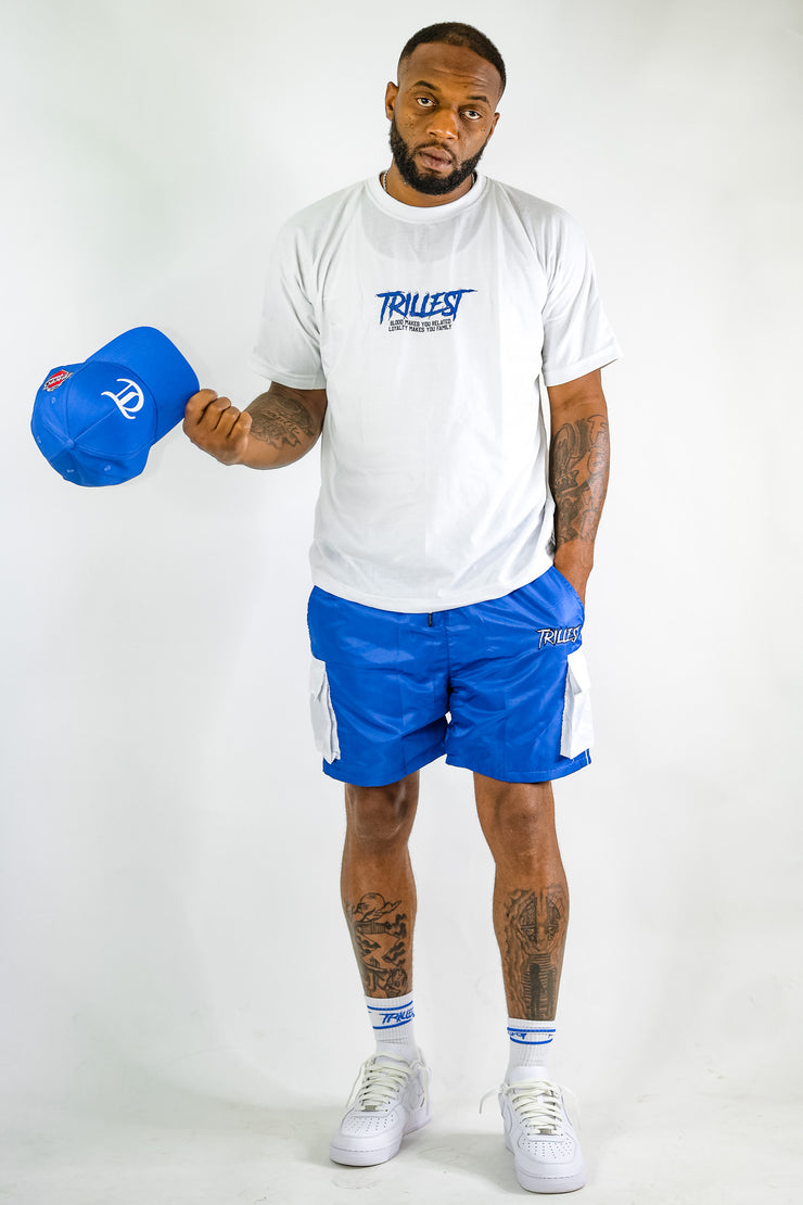 Cargo Nylon Trillest Shorts - Royal/White