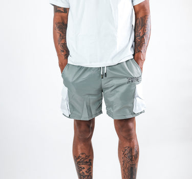 Cargo Nylon Trillest Shorts - Gray/White