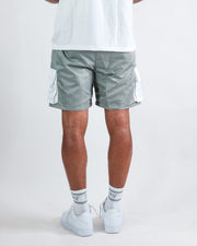 Cargo Nylon Trillest Shorts - Gray/White