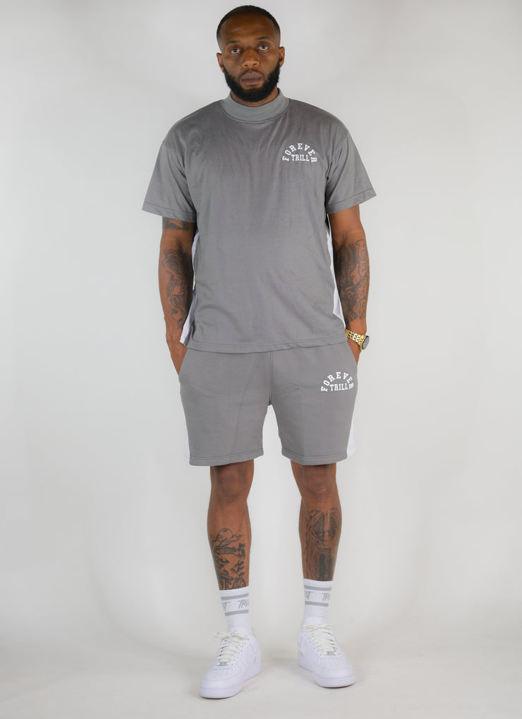 Forever Trill Cotton Shorts - Gray/White