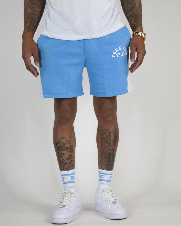 Forever Trill Cotton Shorts - Sky/White