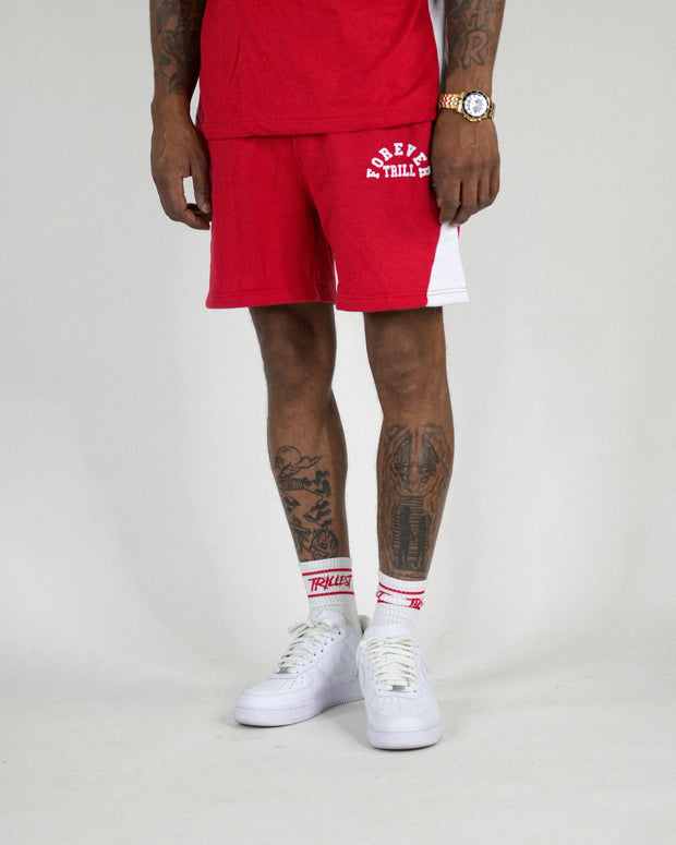 Forever Trill Cotton Shorts - Red/White
