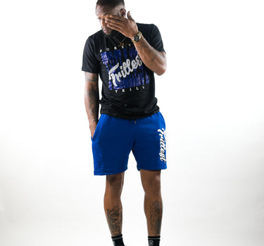 Cursive Trillest Shorts - Royal/White/Black