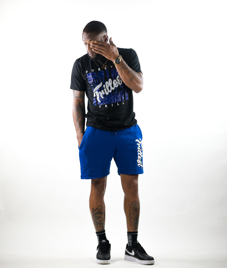 Cursive Trillest Shorts - Royal/White/Black