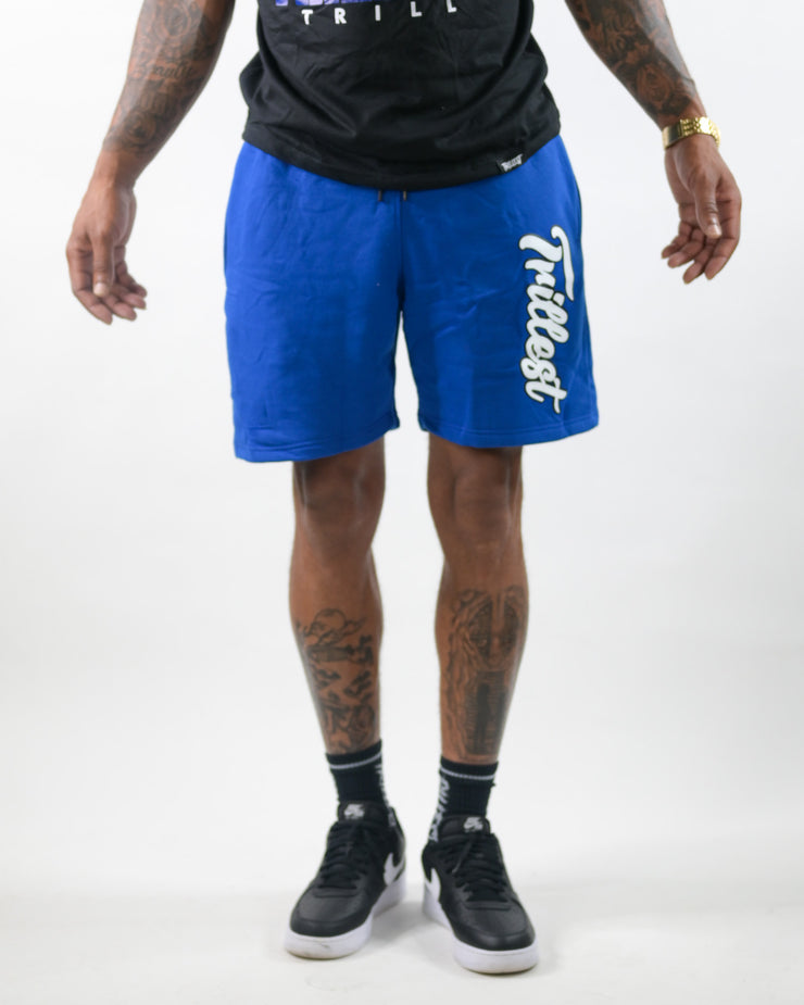 Cursive Trillest Shorts - Royal/White/Black