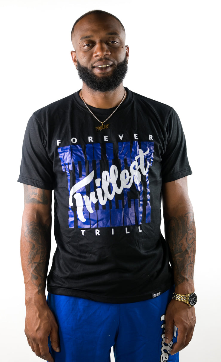 Cursive Trillest Logo Tee -Black/Royal/White