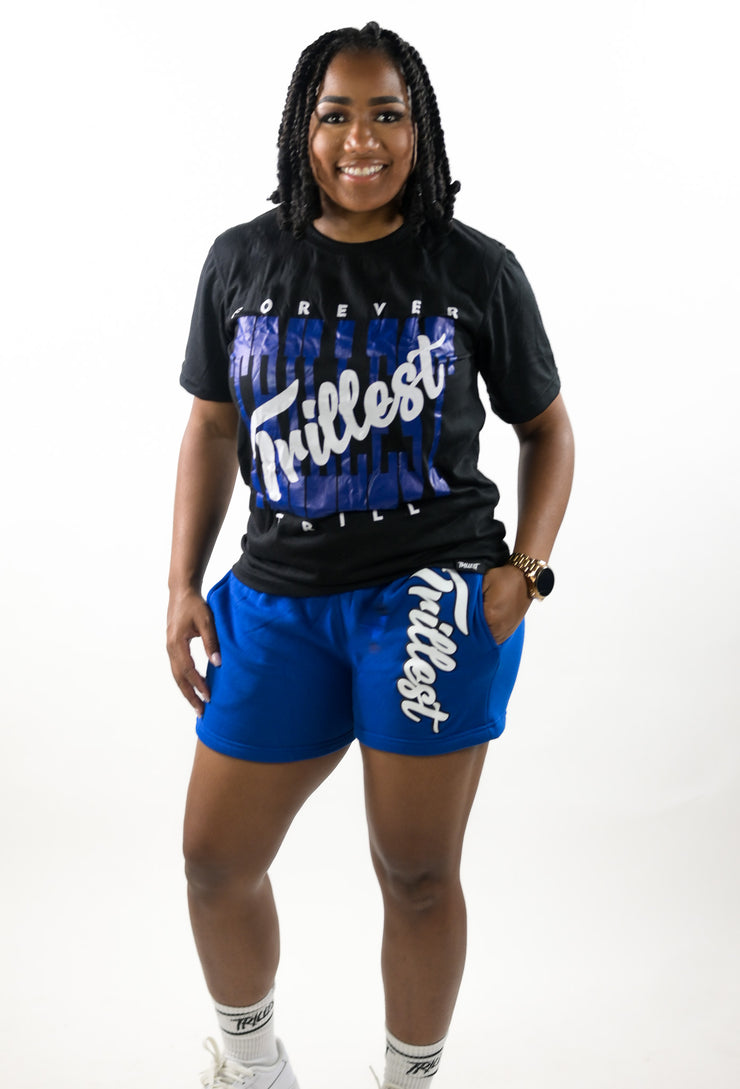 Cursive Women Trillest Shorts - Royal/White/Black