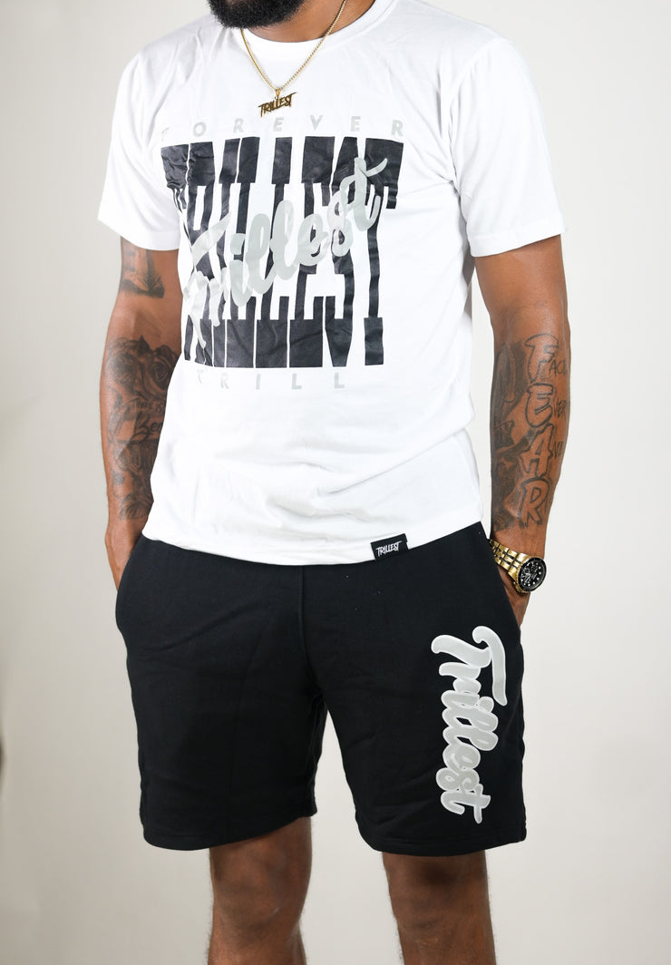 Cursive Trillest Logo Tee - White/Black/Gray