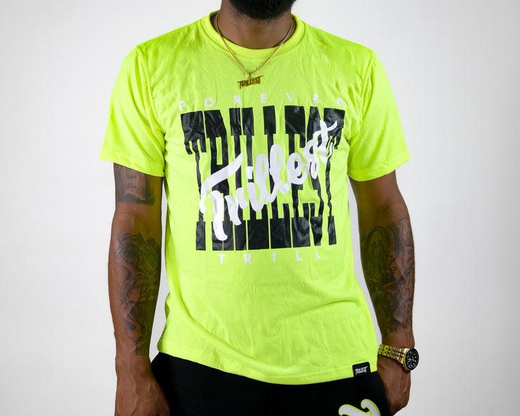 Cursive Trillest Logo Tee - Volt Green/Black/White