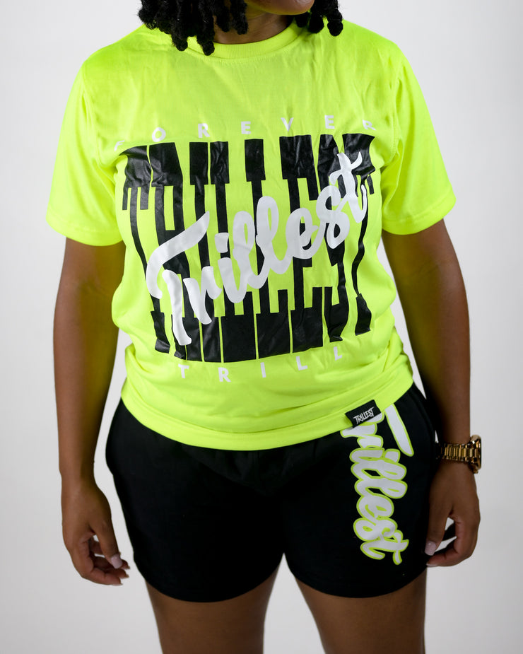 Cursive Trillest Logo Tee - Volt Green/Black/White