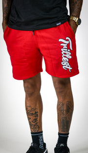 Cursive Trillest Shorts - Red/White/Black