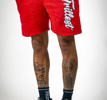 Cursive Trillest Shorts - Red/White/Black