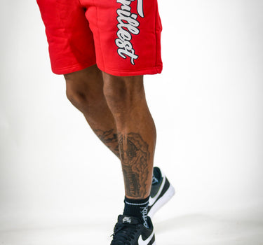 Cursive Trillest Shorts - Red/White/Black