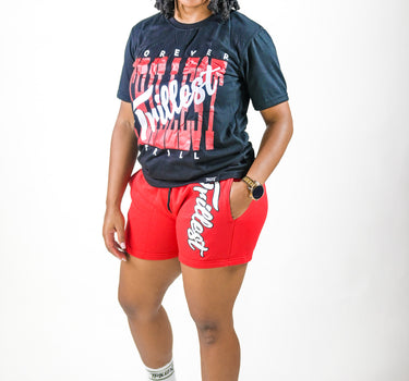 Cursive Women Trillest Shorts - Red/White/Black