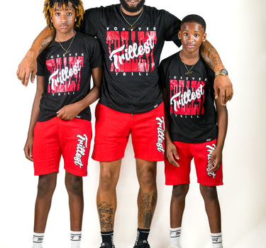 Cursive Trillest Big Kids Tee - Black/Red