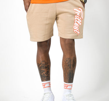 Cursive Trillest Shorts - Cream/White/Orange