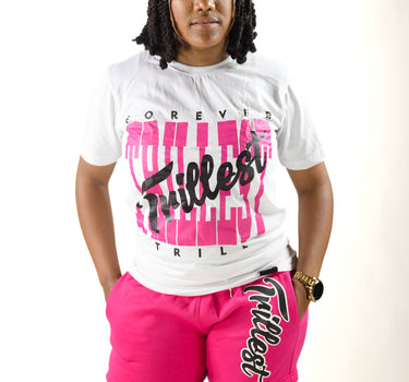 Cursive Women Trillest Shorts - Hot Pink/White/Black