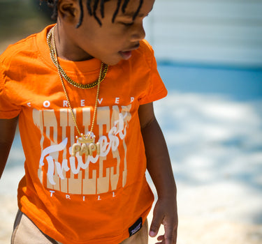 Cursive Trillest Lil' Kids Tee - Orange/Cream