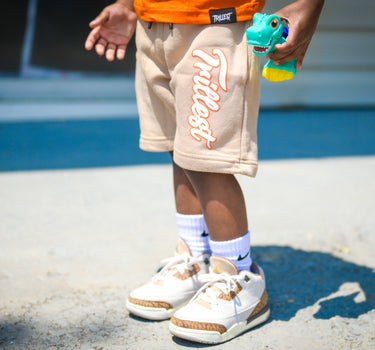 Cursive Trillest Lil' Kids Shorts - Orange/Cream