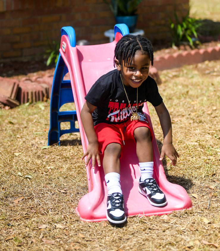 Cursive Trillest Lil' Kids Shorts - Black/Red