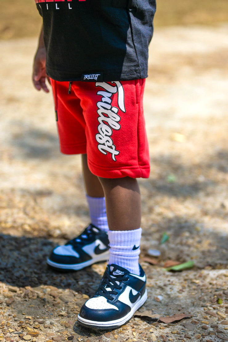 Cursive Trillest Lil' Kids Shorts - Black/Red