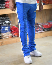 Trillest Stacked Track Pants - Royal/White