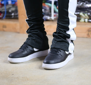 Trillest Stacked Track Pants - Black/White