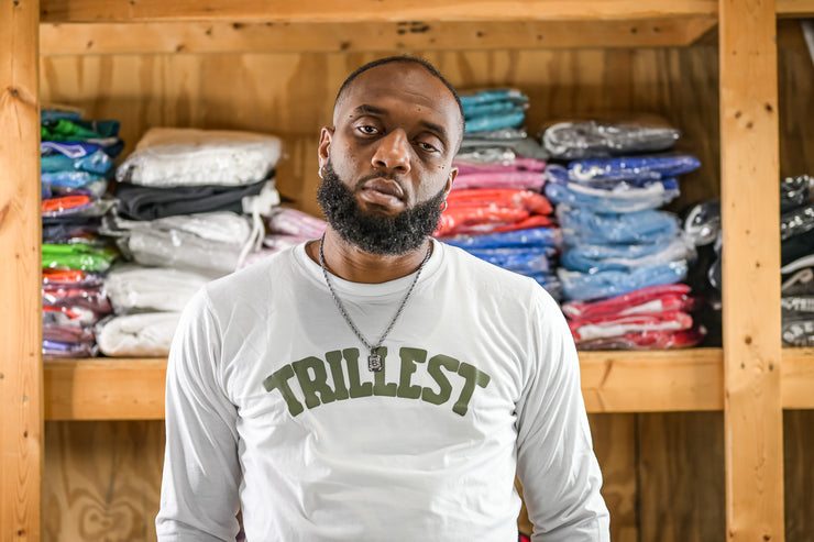 Arched Trillest Long Sleeve Tee - White\Olive