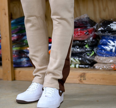 Trillest Flare Panel Pants - Tan\Brown