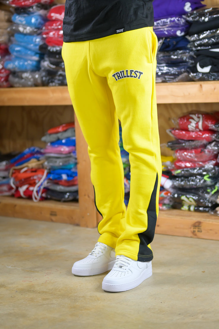 Trillest Flare Panel Pants - Yellow\Black