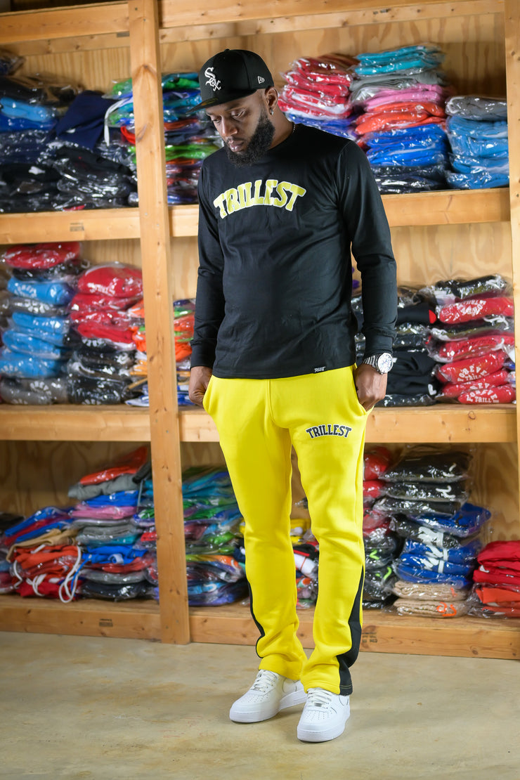 Trillest Flare Panel Pants - Yellow\Black