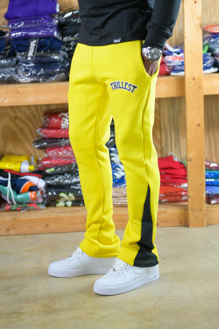 Trillest Flare Panel Pants - Yellow\Black