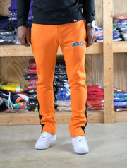 Trillest Flare Panel Pants - Orange\Black