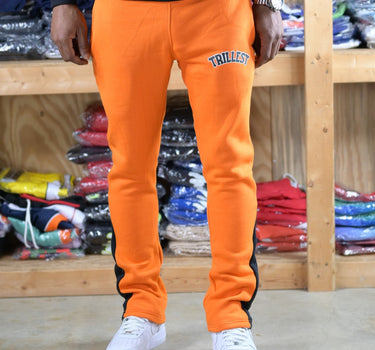 Trillest Flare Panel Pants - Orange\Black