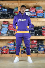 Trillest Ribbed Joggers - Purple\Gold