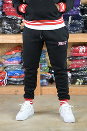 Trillest Ribbed Joggers - Black\Red