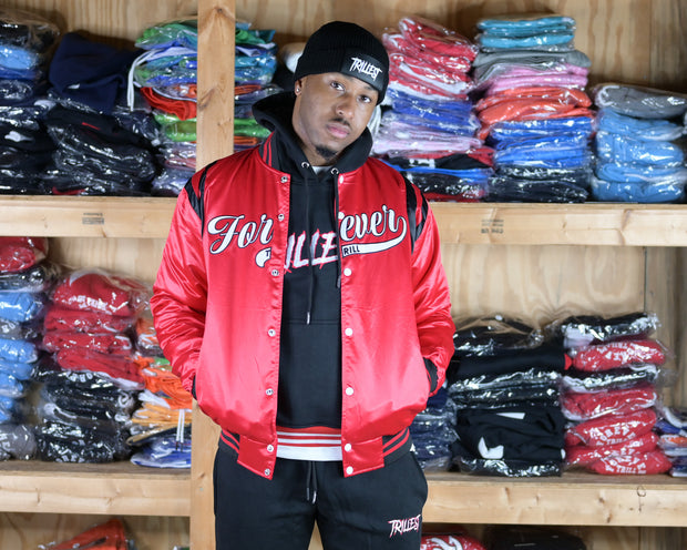 Forever Trill Bomber Jacket - Red\Black