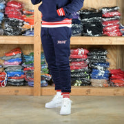 Trillest Ribbed Joggers - Navy\Red