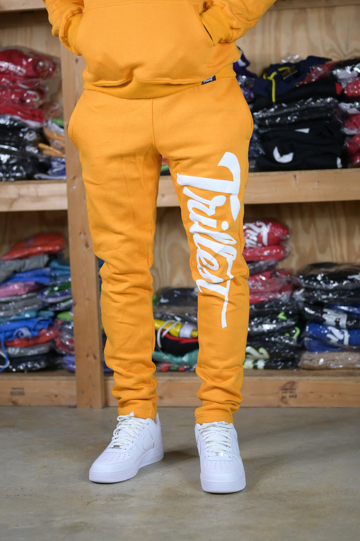 Trillest Straight Leg Joggers - Gold\White