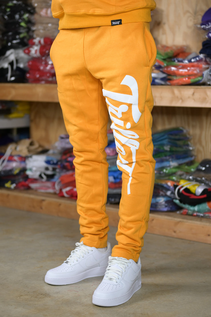 Trillest Straight Leg Joggers - Gold\White