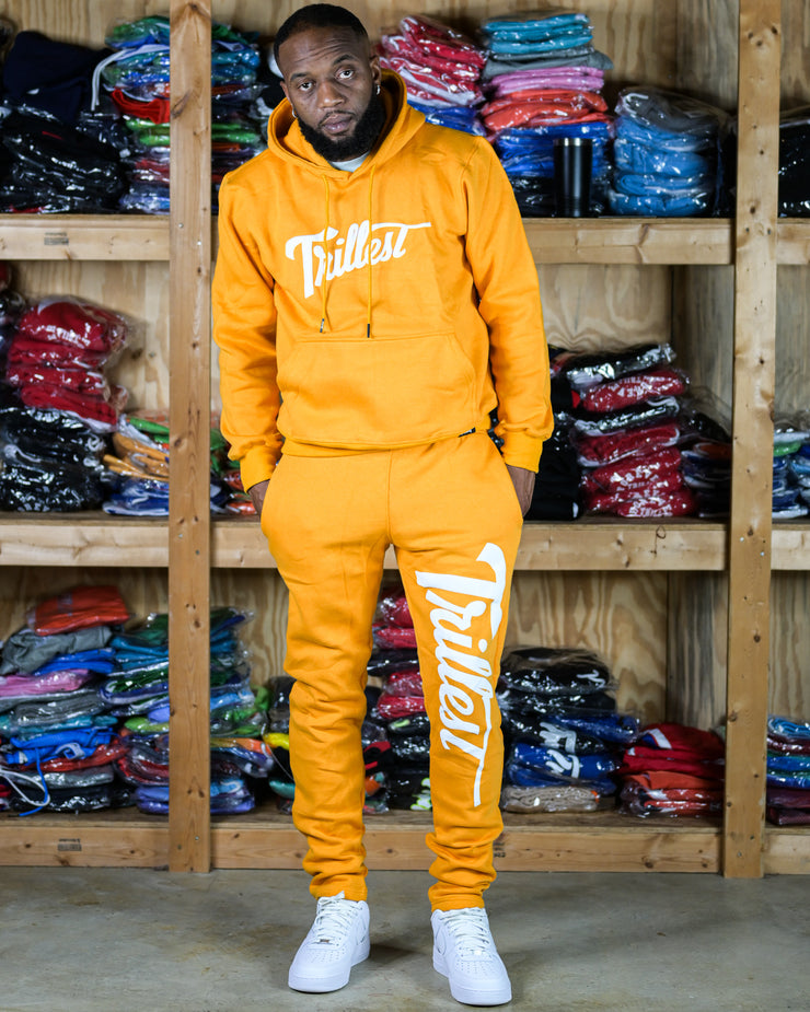 Trillest Straight Leg Joggers - Gold\White