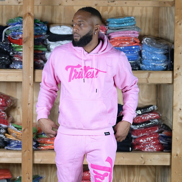 Trillest Puff Print Hoodie - Pink\Pink