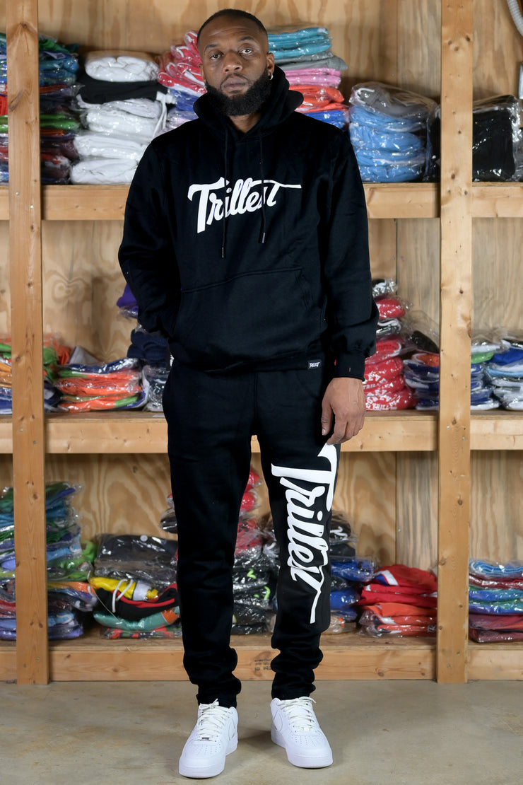 Trillest Puff Print Hoodie - Black/White