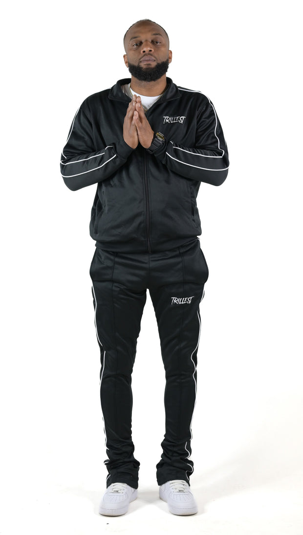 Trillest Stacked Track Pants - Black\White